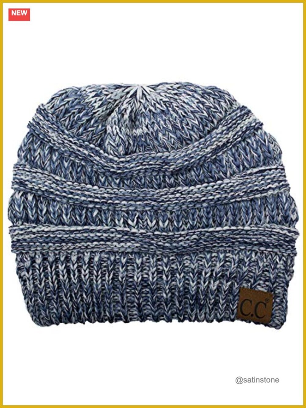 Cable Knit Beanie Faux Fur Pom Chunky Stretch Acrylic Winter Hat
